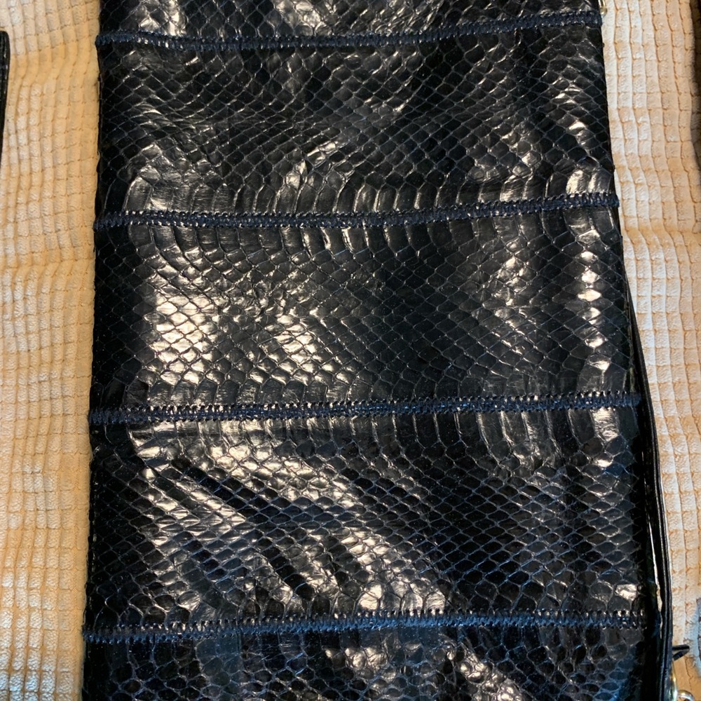 Lot of 4 real skin bags. Crocodile, snake and eel.